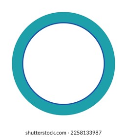 turquoise blue circular border round floral graphic design vector illustration eps