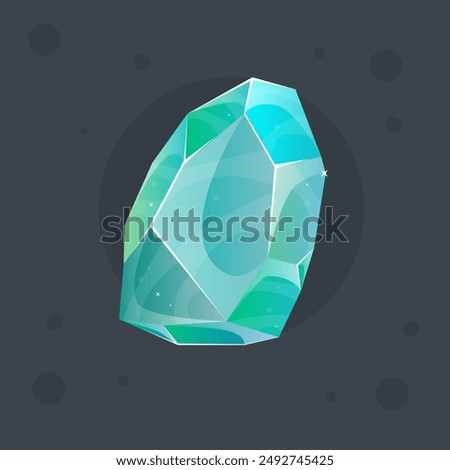 Turquoise Blue Crystal Gem Magic Esoteric Icon Isolated Vector Design