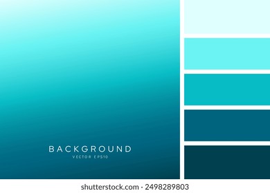 Turquoise blue gradient background color transition style with palettes