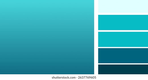 Turquoise blue gradient background color transition style with palettes