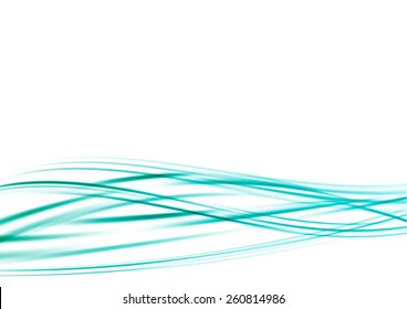 turquoise blue green lined flowing swoosh waves. vector illustration