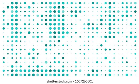 turquoise blue, halftone horizontal. circle pattern, with irregular shapes.  Geometric pattern in halftone style, suitable for Design element posters, theme, card, banner.