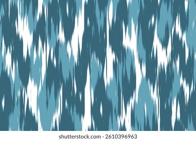 Turquoise blue ikat wave blur, fashion textile beautiful ethnicity ogee print canvas ornament endless colorful stripe seamless blurred pattern abstract dynamic ethnic fabric grunge hand draw cloth