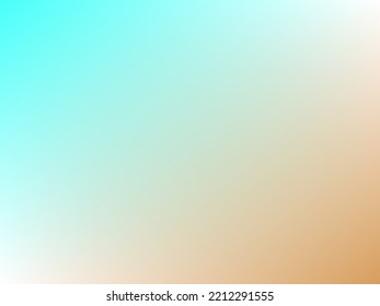 Turquoise blue and light brown gradient simple background vector design. Summer theme