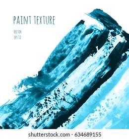 Turquoise blue marble vector hand painted brush stroke background texture. Oil painted abstract frame backdrop on canvas with spots and stains. Modern contemporary art, creative illustration design.