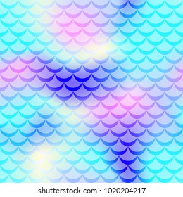 Turquoise blue mermaid vector background. Cool iridescent background. Fish scale pattern. Mermaid seamless pattern tile. Holographic gradient. Mermaid skin seamless pattern. Mermaid wrapping paper
