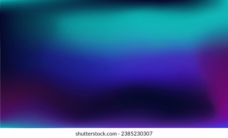 Turquoise blue multicolored blurred poster. Vector deep ocean style design. Cobalt black background for flyer, social media, ad, wallpaper, card, presentation. Indigo plum violet abstract gradient. 