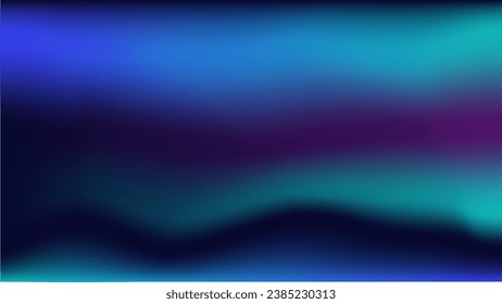 Turquoise blue multicolored blurred poster. Cobalt black violet background for flyer, social media, ad, wallpaper, card, presentation. Vector deep ocean style design. Indigo plum abstract gradient. 