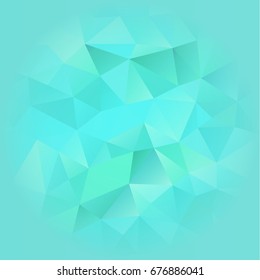 Turquoise Blue Poligonal  Background Blurred on the Edges. Vector EPS 10