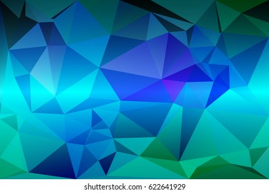 Turquoise blue purple abstract random sizes low poly geometric background