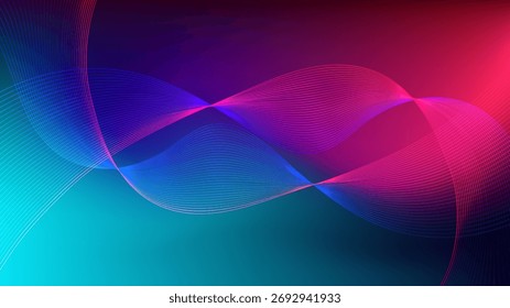 Fondo abstracto de malla degradada azul turquesa y púrpura rojo con líneas mezcladas onduladas agradable para el Fondo de pantalla o el Anuncio