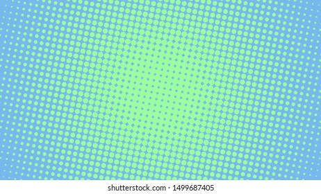 Turquoise and blue retro pop art background with halftone dots design