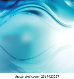 Turquoise Blue Wave Background Template