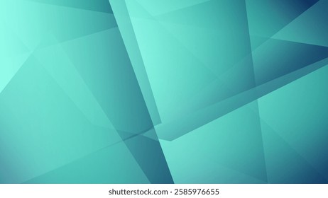 Turquoise and blue-toned abstract background with geometric overlapping shapes, offering a clean, modern design perfect for creative projects, presentations, and artistic compositions.