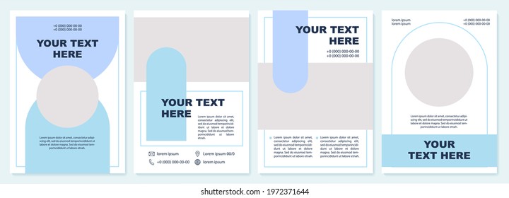 Turquoise brochure template. Promotional presentation. Flyer, booklet, leaflet print, cover design with copy space. Your text here. Vector layouts for magazines, annual reports, advertising posters