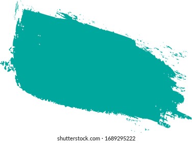 Turquoise brush stroke isolated on white background. Trendy brush stroke for turquoise ink paint, grunge backdrop, dirt banner, watercolor design and dirty texture. Brush stroke vector illustration
