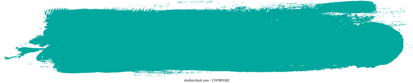 Turquoise brush stroke isolated on white background. Trendy brush stroke for turquoise ink paint, grunge backdrop, dirt banner, watercolor design and dirty texture. Brush stroke vector illustration