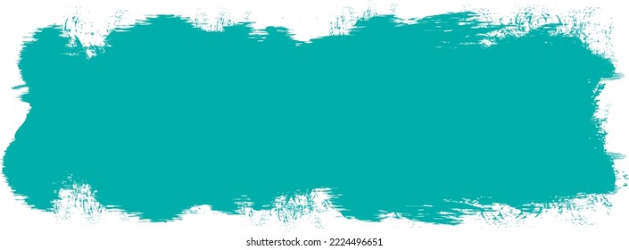 Turquoise brush stroke isolated on background. Paint brush stroke vector for ink paint, grunge design element, dirt banner, watercolor design, dirty texture. Trendy brush stroke, vector illustration