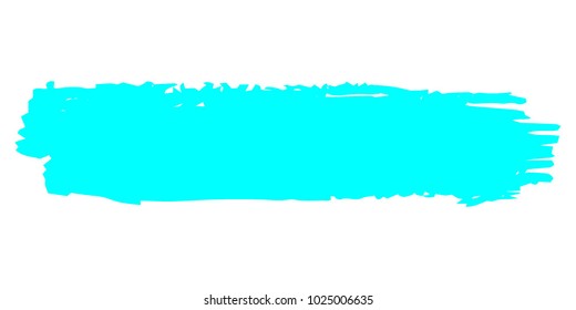 Turquoise Brushes Grunge Paint stripe. Distressed Vector Brush Stroke. Color Modern Textured banner. Dirty Artistic Design Elements. Creative Design Elements. Perfect For Logo, Banner, Icon. 