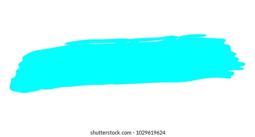 Turquoise Brushes Grunge Paint stripe. Distressed Vector Brush Stroke. Color Modern Textured banner. Dirty Artistic Design Elements. Creative Design Elements. Perfect For Logo, Banner, Icon. 