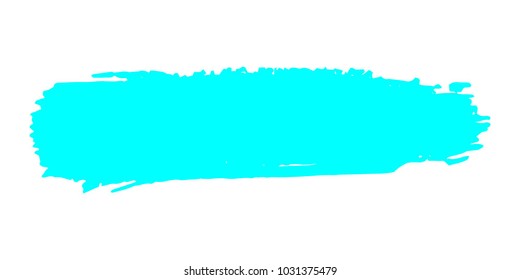 Turquoise Brushes Grunge Paint stripe. Distressed Vector Brush Stroke. Color Modern Textured banner. Dirty Artistic Design Elements. Creative Design Elements. Perfect For Logo, Banner, Icon. 