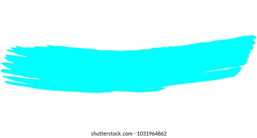 Turquoise Brushes Grunge Paint stripe. Distressed Vector Brush Stroke. Color Modern Textured banner. Dirty Artistic Design Elements. Creative Design Elements. Perfect For Logo, Banner, Icon. 