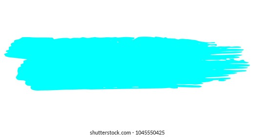 Turquoise Brushes Grunge Paint stripe. Distressed Vector Brush Stroke. Color Modern Textured banner. Dirty Artistic Design Elements. Creative Design Elements. Perfect For Logo, Banner, Icon. 