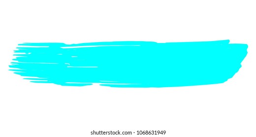 Turquoise Brushes Grunge Paint stripe. Distressed Vector Brush Stroke. Color Modern Textured banner. Dirty Artistic Design Elements. Creative Design Elements. Perfect For Logo, Banner, Icon. 