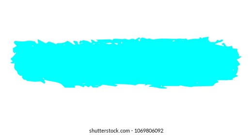 Turquoise Brushes Grunge Paint stripe. Distressed Vector Brush Stroke. Color Modern Textured banner. Dirty Artistic Design Elements. Creative Design Elements. Perfect For Logo, Banner, Icon. 