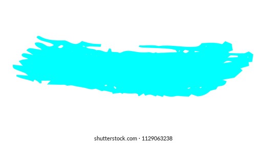 Turquoise Brushes Grunge Paint stripe. Distressed Vector Brush Stroke. Color Modern Textured banner. Dirty Artistic Design Elements. Creative Design Elements. Perfect For Logo, Banner, Icon.