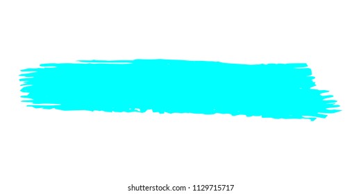 Turquoise Brushes Grunge Paint stripe. Distressed Vector Brush Stroke. Color Modern Textured banner. Dirty Artistic Design Elements. Creative Design Elements. Perfect For Logo, Banner, Icon.