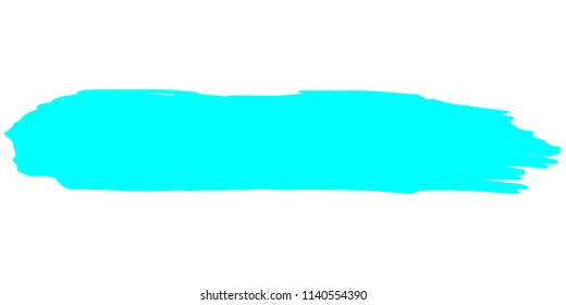 Turquoise Brushes Grunge Paint stripe. Distressed Vector Brush Stroke. Color Modern Textured banner. Dirty Artistic Design Elements. Creative Design Elements. Perfect For Logo, Banner, Icon.