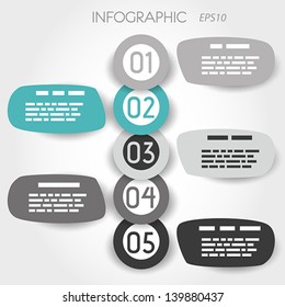 turquoise bubble infographic with big rings. infographic concept.