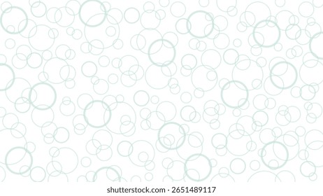 Turquoise bellen op een witte achtergrond, behang met schijven, cirkels, luchtbellen. Vluchteffect, lichte luchtige tekening.