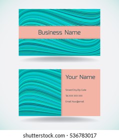 Turquoise business card template.Vector illustration.