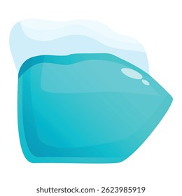 Turquoise button for casual mobile game interface, with shine effect on top