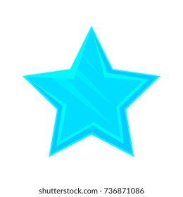 Turquoise cartoon glossy star vector Illustration