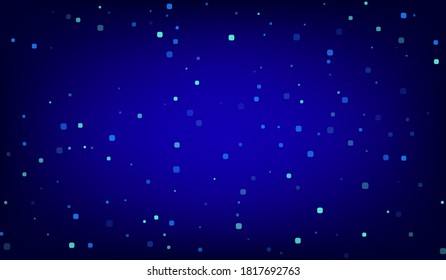 Turquoise Cell Abstract Blue Vector Background. Effect Rhombus Backdrop. Celebration Confetti Wallpaper. Blue Falling Banner.