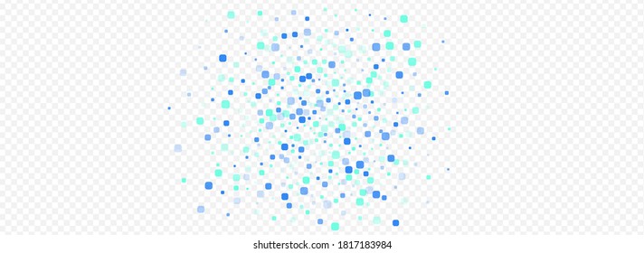 Turquoise Cell Carnaval Panoramic Vector Transparent Background. Effect Rhombus Illustration. Decoration Particle Invitation. Blue Abstract Design.