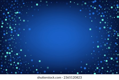 Turquoise Cell Celebrate Blue Vector Background. Falling Rhombus Banner. Celebration Square Invitation. Blue Independence Backdrop.