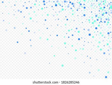 Turquoise Cell Decoration Vector Transparent Background. Independence Particle Banner. Top Confetti Illustration. Blue Invitation Invitation.