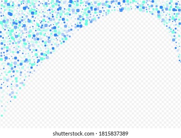 Turquoise Cell Effect Vector Transparent Background. Top Rhombus Pattern. Independence Particle Texture. Blue Decoration Backdrop.