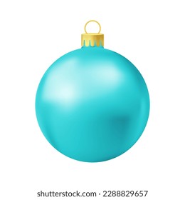 Balón de árbol de navidad turquesa Ilustración simple