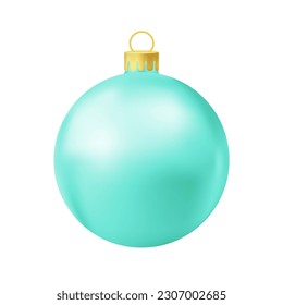 Balón de árbol de Navidad turquesa. Icono simple