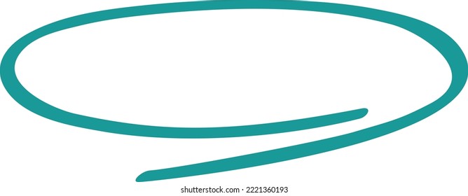 Círculo turquesa, dibujo de pluma. Resaltar el círculo de dibujo a mano aislado en el fondo. Círculo manuscrito. Para marcar el texto, los números, el lápiz de marcadores, el lápiz, el logotipo y la verificación de texto, ilustración vectorial