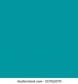Turquoise Classic meander seamless pattern. Greek key neutral tileable linear vector background.