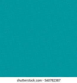 Turquoise Classic meander seamless pattern. Greek key neutral tileable linear vector background.