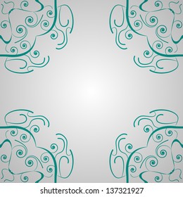 Turquoise clean vector abstract vintage ornament background