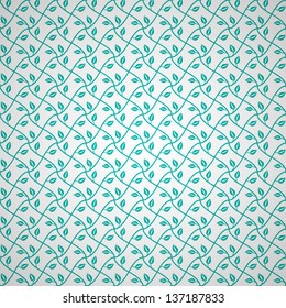 Turquoise clean vector floral background pattern