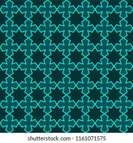 turquoise color crosses seamless pattern